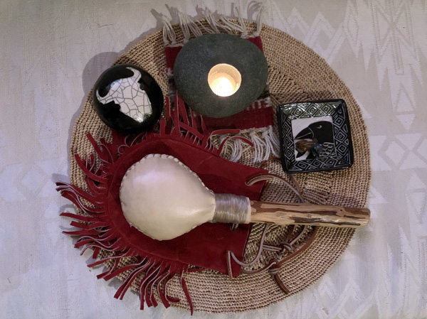 Rattle, Candle, Raven Dish